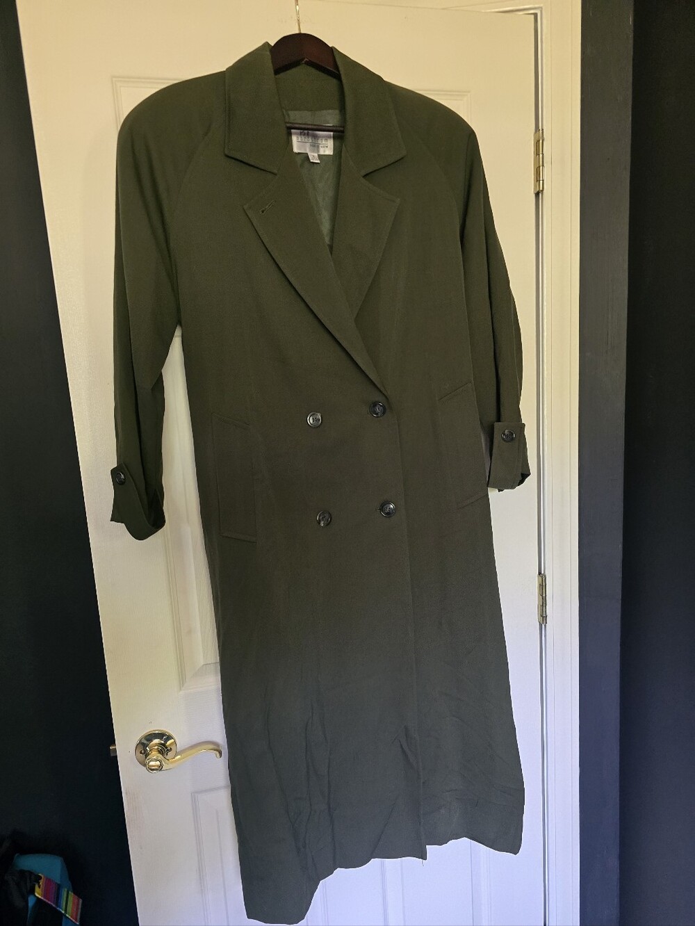 Nordstrom Olive Green Tailored Trench Coat